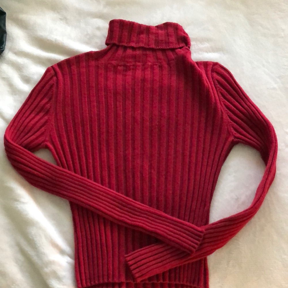 Red turtleneck